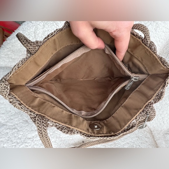 The SAK crochet large shoulder bag, Cognac color. - Picture 5 of 6